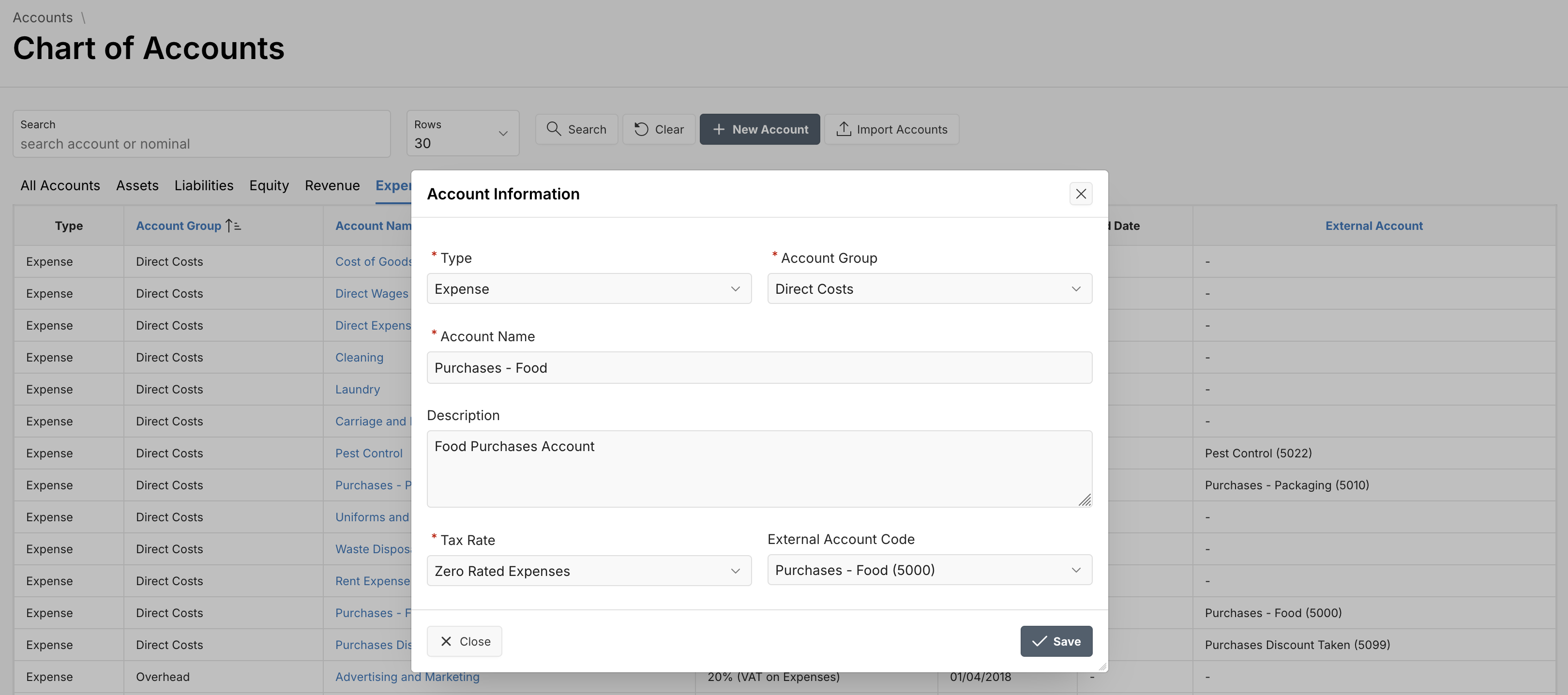 Account Creation Dialog