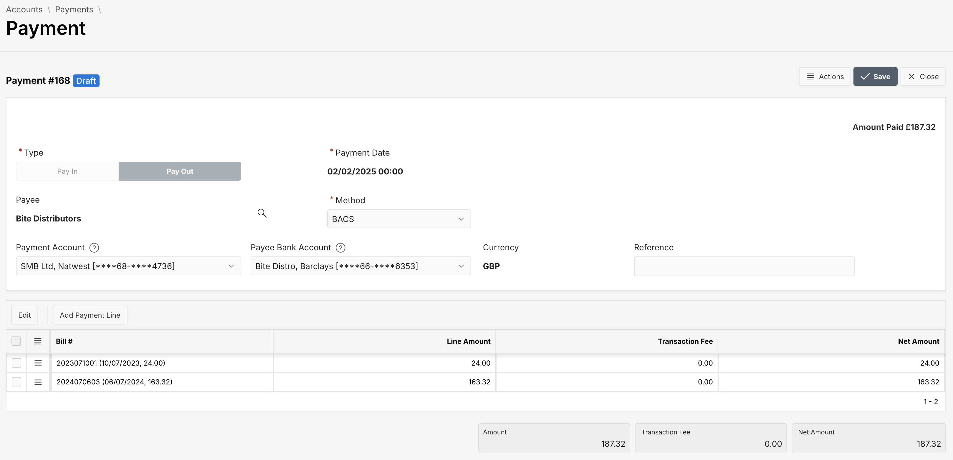 Payment Detail