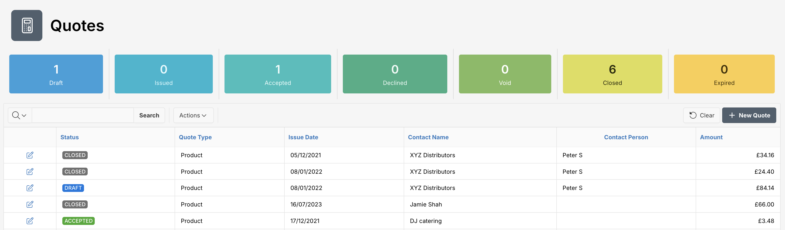 Quotes Dashboard